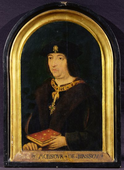 Englebert II (z napisem „Monsour de Nassou”) c.1499-1531 (olej na panelu) autorstwa French School