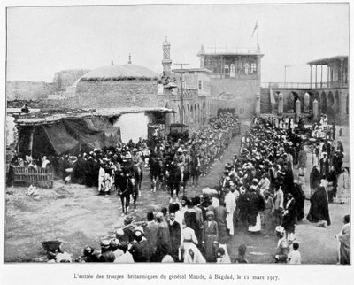 Wpis Anglików w Bagdadzie 3.11.1917 (gen. Stanley Maude), „Album wojny 1914-1919”, wyd. 1927. autorstwa French School