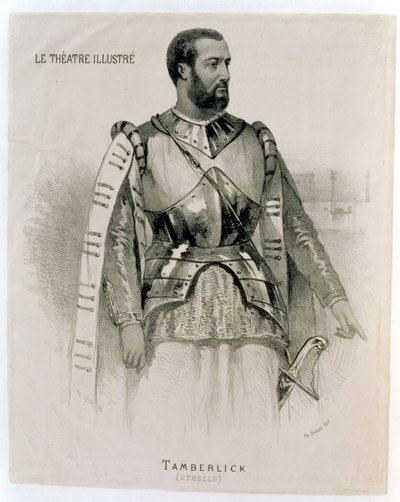 Enrico Tamberlick jako Otello, z Teatru Ilustrowanego autorstwa French School