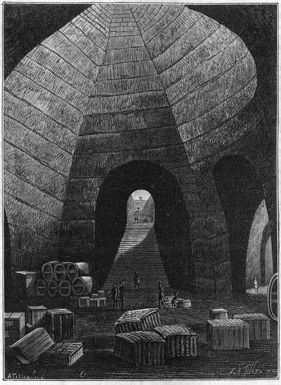 Wejście do piwnic domu szampańskiego Theophile Roederer założonego w Reims w 1864 roku. autorstwa French School