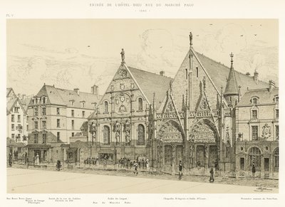 Wejście do Hotel-Dieu rue du Marche Palu, 1590 autorstwa French School