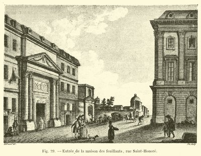 Wejście do domu feuillantów, rue Saint-Honore autorstwa French School