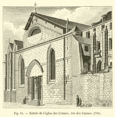 Wejście do kościoła karmelitów, rue des Carmes, 1780 autorstwa French School