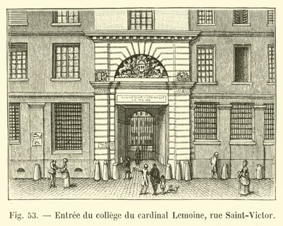 Wejście do Kolegium Kardynała Lemoine, rue Saint-Victor autorstwa French School