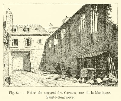 Wejście do klasztoru Karmelitów, rue de la Montagne-Sainte-Genevieve autorstwa French School