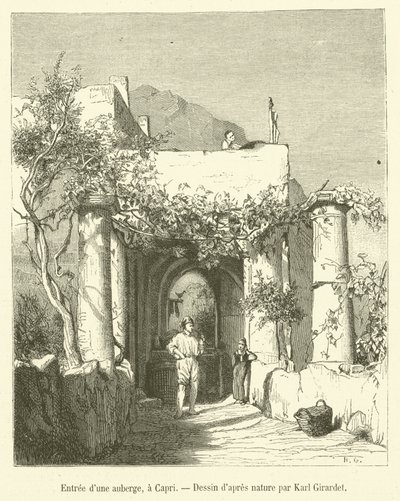 Wejście do gospody, na Capri (rycina) autorstwa French School