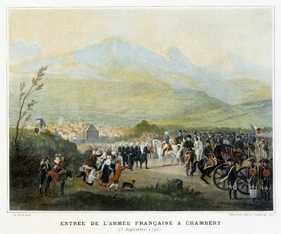 Wejście armii francuskiej pod Chambery, 25 września autorstwa French School