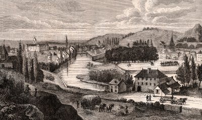 Epinal - Lorraine - rycina w „La France illustrée: geografia, historia, administracja statystyczna” autorstwa V.A. Malt-Browna. 1884 autorstwa French School
