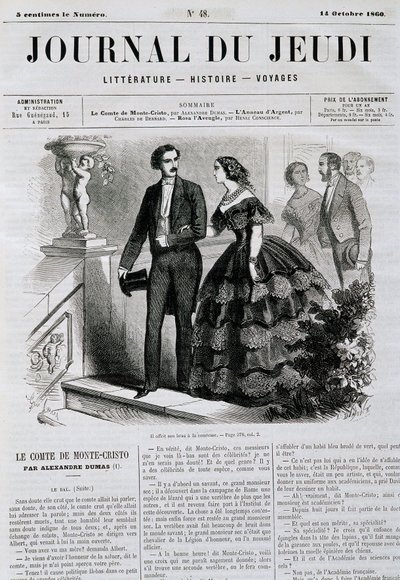 Episode of the novel series The Count of Monte Cristo (Monte Cristo) - in “” Le Journal du Jeudi”” from 14/10/1860 autorstwa French School