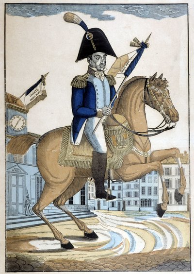 Portret konny generała Lafayette, głównodowodzącego Gwardii Narodowej Francji autorstwa French School