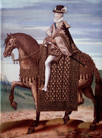 Portret konny Henryka IV (1553-1610) Króla Francji (Portret króla Francji Henryka IV) Anonimowy obraz autorstwa French School