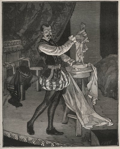 Etienne Marin Melingue (1808-1875), francuski aktor grający rzeźbiarza Benvenuto Celliniego w „Ascanio” Aleksandra Dumasa pere, zaadaptowanym na scenę przez Paula Meurice