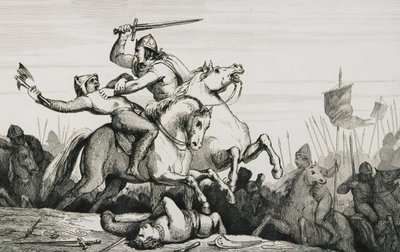 Eudes (860-98) w walce z Normanami, z „Histoire de France” Colarta, wydana ok. 1840 r. autorstwa French School