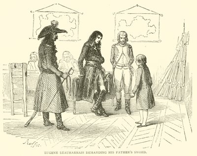 Eugene Beauharnais domagający się miecza ojca (rycina) autorstwa French School