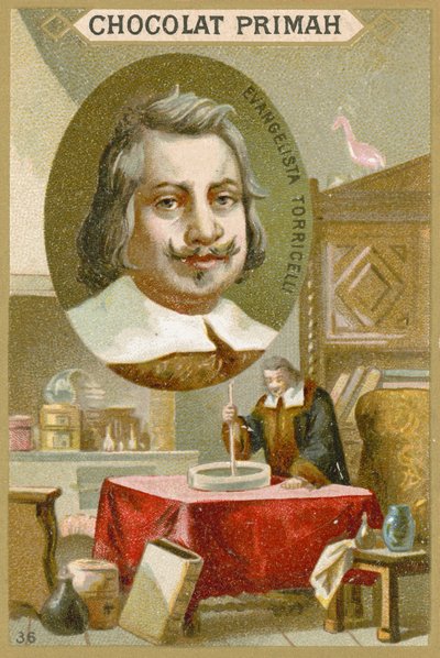 Evangelista Torricelli, włoski fizyk i matematyk autorstwa French School