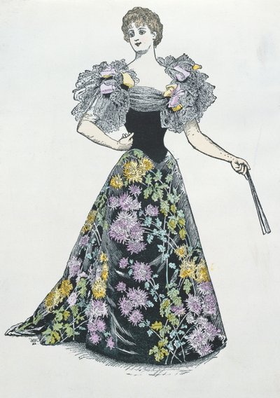 Suknia wieczorowa z motywem chryzantemy, 1894 autorstwa French School