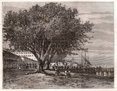 Evian-les-Bains (Evian les Bains) - Górna Sabaudia - rycina w „Francja ilustrowana: geografia, historia, administracja statystyczna” autorstwa V.-A. Słodowy Brąz. 1884 autorstwa French School