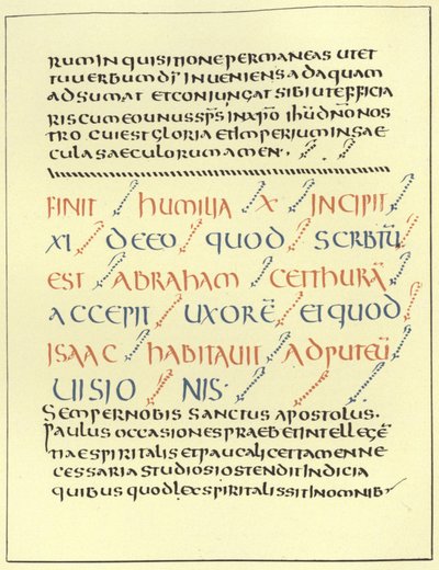 Przykład pisania Uncial autorstwa French School