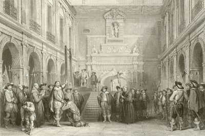 Egzekucja Montmorenci na dworze hotelu de Ville, Tuluza, 30 października 1632 r. autorstwa French School