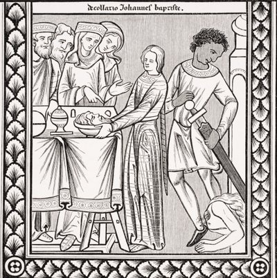 Jana Chrzciciela, według miniatury z XIII-wiecznej księgi psalmów św. Ludwika, z "Le Moyen Age et la Renaissance" Paula Lacroix (1806-84), opublikowanej w 1847 r. autorstwa French School