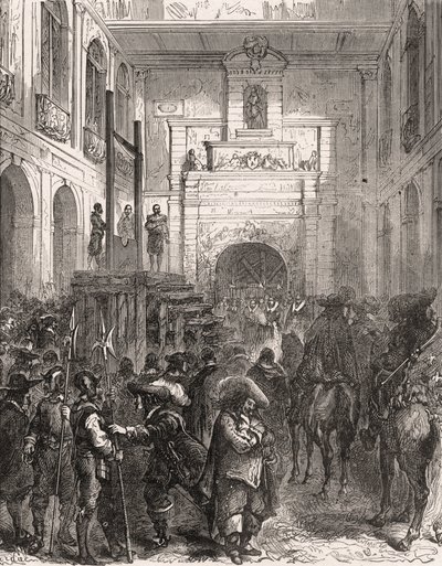 Egzekucja marszałka Henryka II z Montmorency (Montmorenci) (1595-1632) w Tuluzie w 1632 r. Grawer w „”Histoire De France En Cent Paintings” Paula Lehugeura „”1891. autorstwa French School