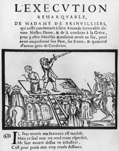 Egzekucja markizy de Brinvilliers, 1676 autorstwa French School