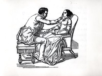 Eksperyment w magnetyzmie zwierzęcym Franza Antona Mesmera (1734-1815) w 1784 r autorstwa French School