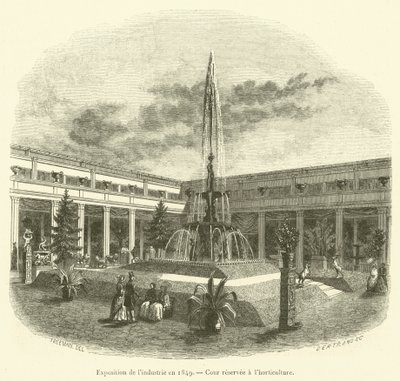 Wystawa przemysłowa w 1849 r., dziedziniec ogrodniczy (grafika) autorstwa French School
