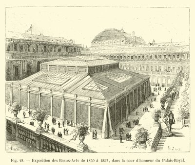 Wystawa Sztuk Pięknych z lat 1850-1852 na dziedzińcu Palais-Royal autorstwa French School