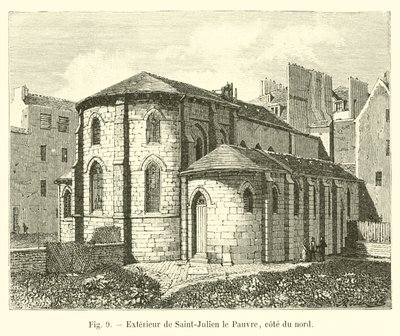 Na zewnątrz Saint-Julien le Pauvre, północne wybrzeże autorstwa French School
