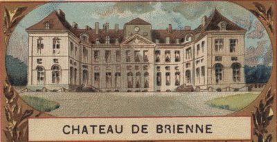 Zewnętrzny widok na Chateau de Brienne le Chateau (Brienne-le-Chateau) w Aube (10). Chromolitografia z końca XIX wieku autorstwa French School