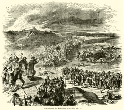 Extermination des Madianites (rycina) autorstwa French School