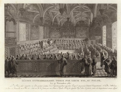 Sesja nadzwyczajna Ludwika XVI w Pałacu Wersalskim autorstwa French School