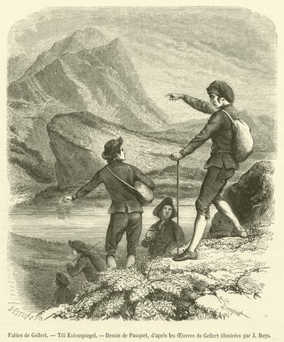 Fables de Gellert, Till Eulenspiegel (grawerowanie) autorstwa French School