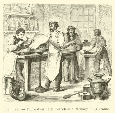 Produkcja porcelany, Formowanie ze skórką (grawerowanie) autorstwa French School