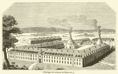 Fabryka kryształów Moncenis (grawerowanie) autorstwa French School