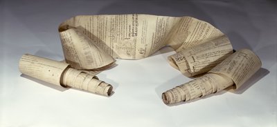 Faksymile XIII-wiecznego zwoju pergaminu używanego przez średniowiecznych mnichów autorstwa French School