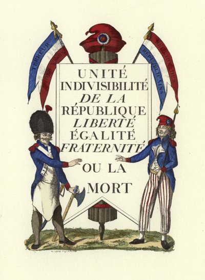 Faksymile republikańskiego plakatu, Rewolucja Francuska autorstwa French School