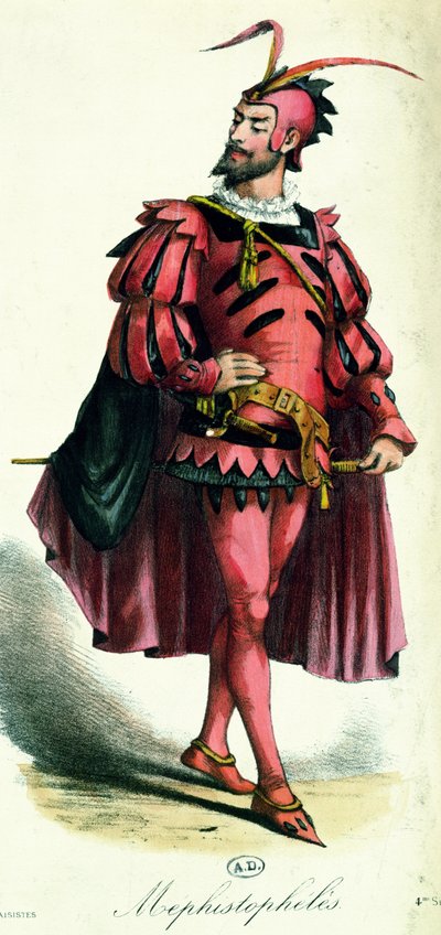 Kostium na bal przebierańców dla Mefistofelesa, z LArt du Travestissement Leona Salut, 1885 autorstwa French School