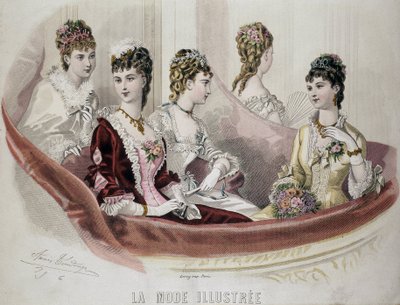 Kobiety mody - w „” Fashion Illustrated””, sd. II poł. XIX wieku. autorstwa French School