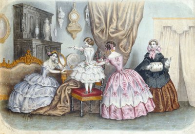 Talerz z modą, z la Mode Illustree;, ok. 1860 r. autorstwa French School