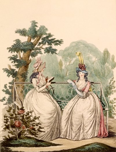 Modny talerz dam w letnich sukienkach - Modes Anglaises, 1794 autorstwa French School
