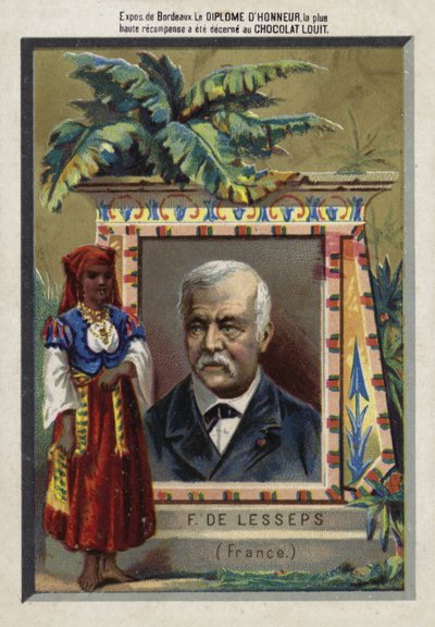 Ferdinand de Lesseps, francuski przedsiębiorca i budowniczy kanałów autorstwa French School