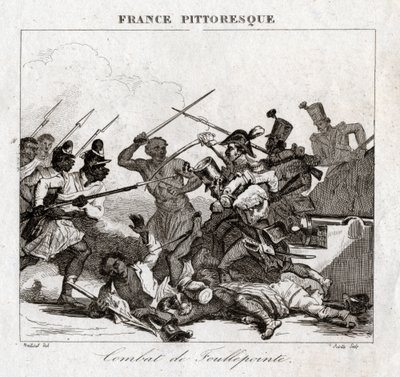 Walcz na Madagaskarze. (grafika, ok. 1850) autorstwa French School