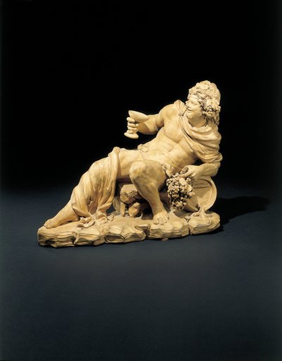 Figura Bachusa leżącego z kieliszkiem wina, ok. 1770 autorstwa French School