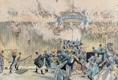 Pożar w Bazar de la Charite, 4 maja 1897, z Le Pelerin, 1897 autorstwa French School
