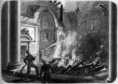 Pożar sali Senatu, Palais du Luxembourg, Paryż, 27 października autorstwa French School