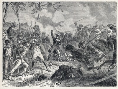 Pierwsza koalicja: Lazarus Nicolas Marguerite Carnot (1753-1823) podczas bitwy pod Wattignies przeciwstawiającej się wojskom francuskim armii austriackiej 16 października 1793 r. autorstwa French School
