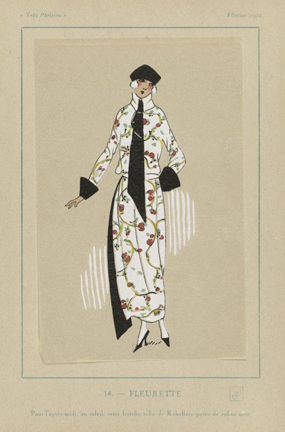 Fleurette, z Tres Parisiens, wyd. 1922 (druk szablonowy) autorstwa French School