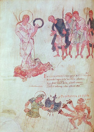 Fol.15.083 z Psychomachii Prudentiusa autorstwa French School
